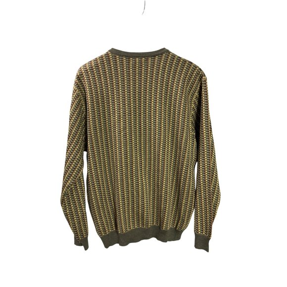 Cutter & Buck Mens XL Extra Fine Merino Wool Sweater Checkered Design Italy - Picture 2 of 5